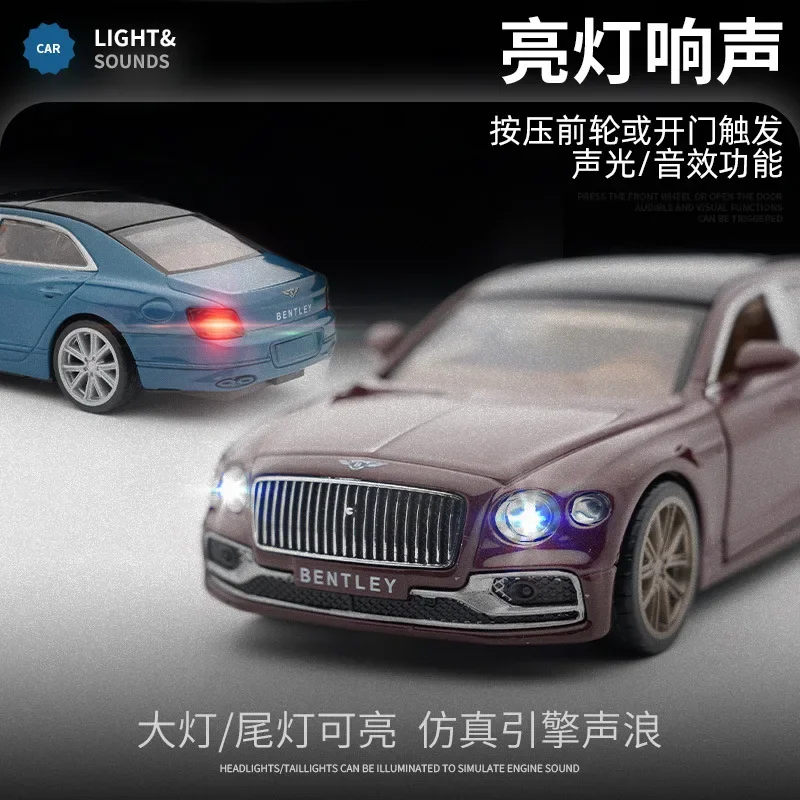 1:38 Bentley Flying Spur High Simulation Diecast Metal Alloy Model car Sound Light Pull Back Collection Kids Toy Gifts