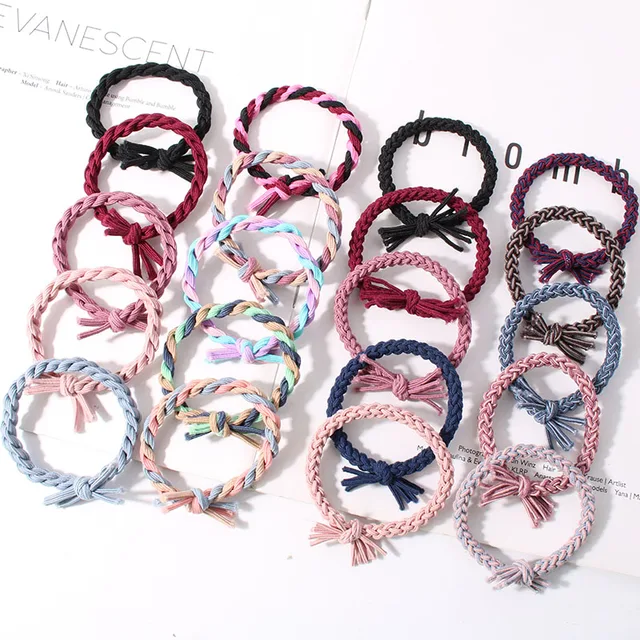 8/10 sztuk/zestaw kobiety dziewczyna moda krawaty proste podstawowe wysokie elastyczne Scrunchies gumką włosy dla dorosłych zespoły akcesoria do włosów dla kobiet
