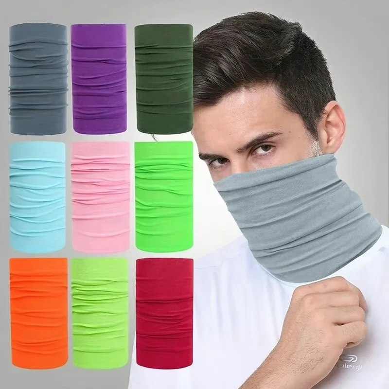 Dyeing Color Neck Gaiter Men Women Plain Bandana Multifunctional Headscarf Windproof Face Shields Seamless Tube Snood Warmer