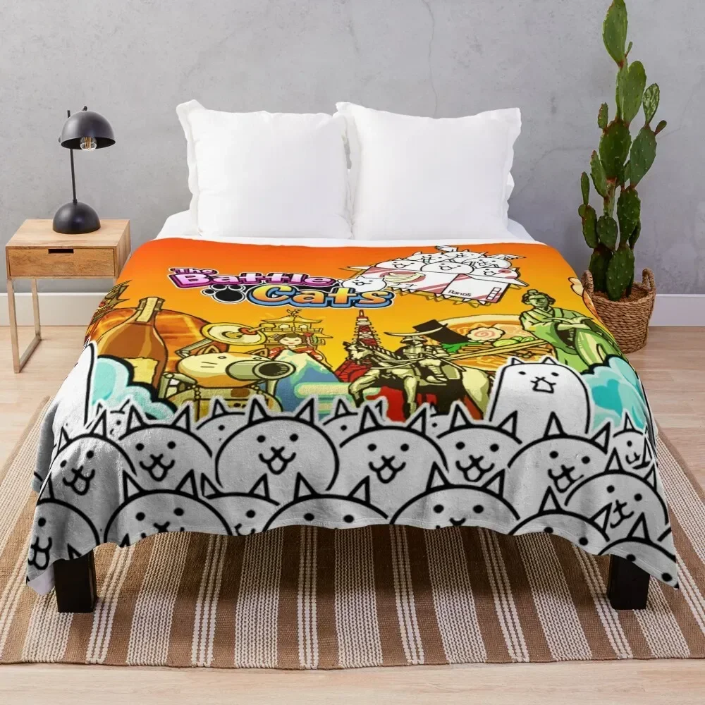 Battle Cats Throw Blanket Bed covers Retros Camping manga Blankets