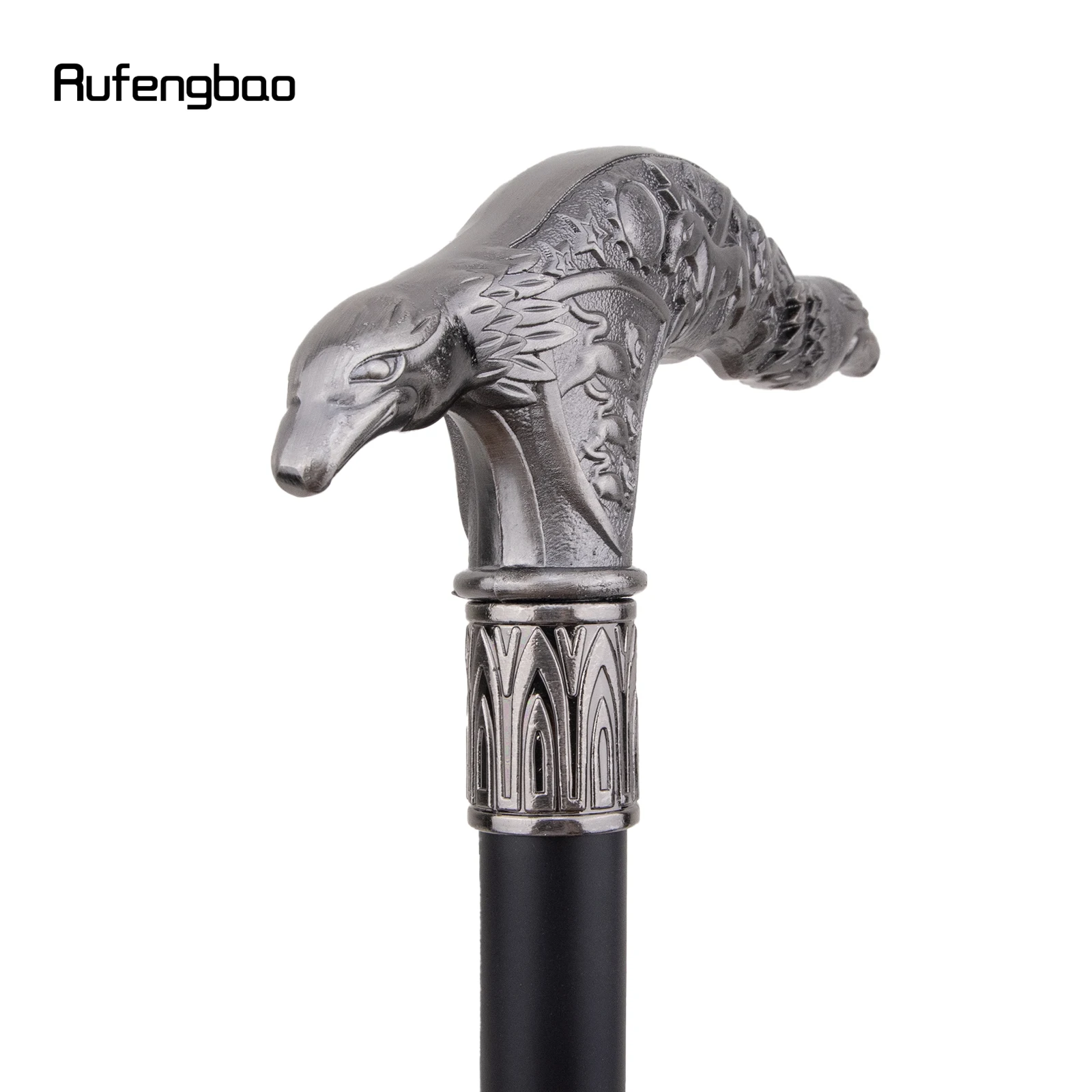 Silver Eagle Head Fashion Walking Stick Decorative Stick Cospaly Vintage Party Fashionable Walking Cane Crosier 93cm