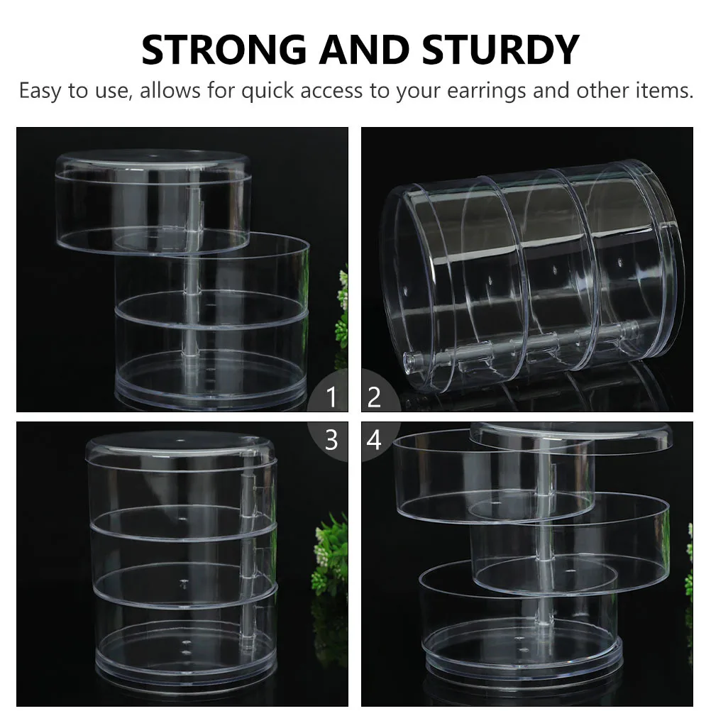 1Pcs Multi-Schicht Rotierenden Schmuck Lagerung Box Transparent Desktop Kosmetik Organizer Schmuck Vitrine Praktische Lagerung