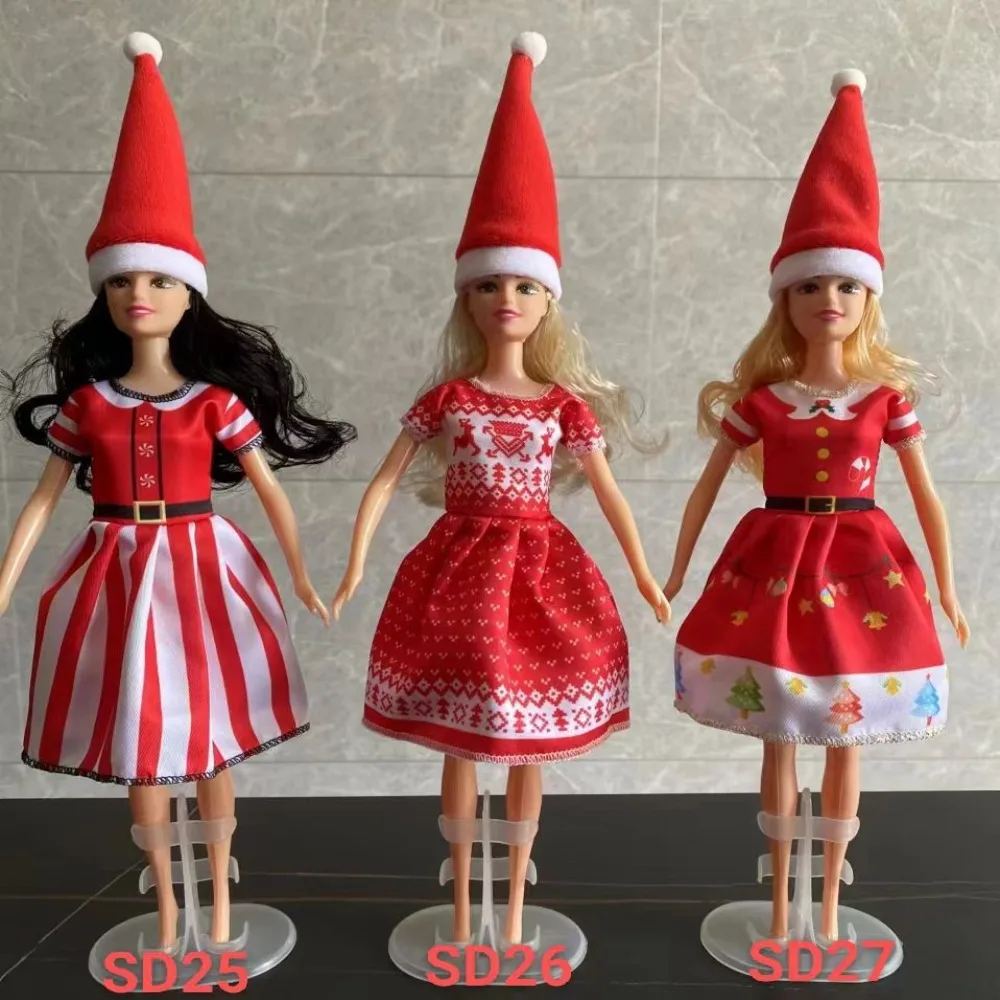 

11.8inch 11.8inch Doll Clothes 30cm Christmas Elfs Series Doll Christmas Dress Fashionable Kawaii Christmas Doll Clothes