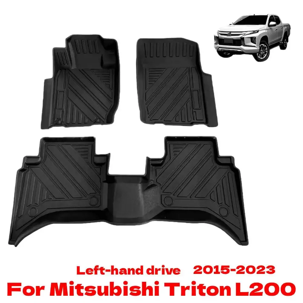 

3D TPE Floor Mat For Mitsubishi Triton L200 2023 2022-2015 Car mat Liner Tray Foot Pad Carpet Mat Accessories Left-hand drive