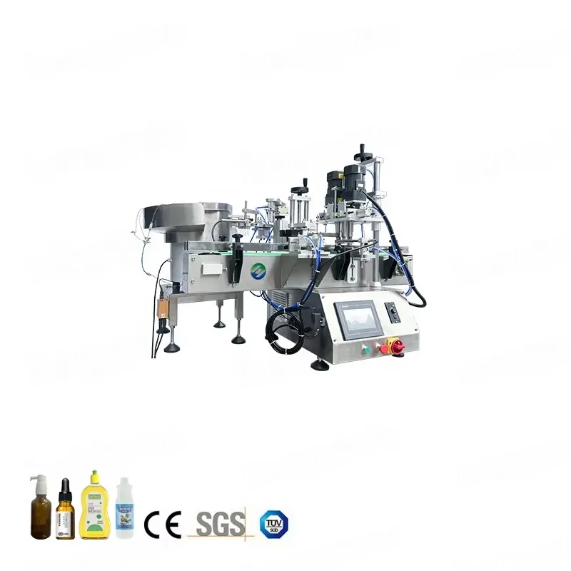 Tabletop Smart Automatic Bottles Capping Machine, Four Wheels Clamping Lid Capper HYXG-4CT