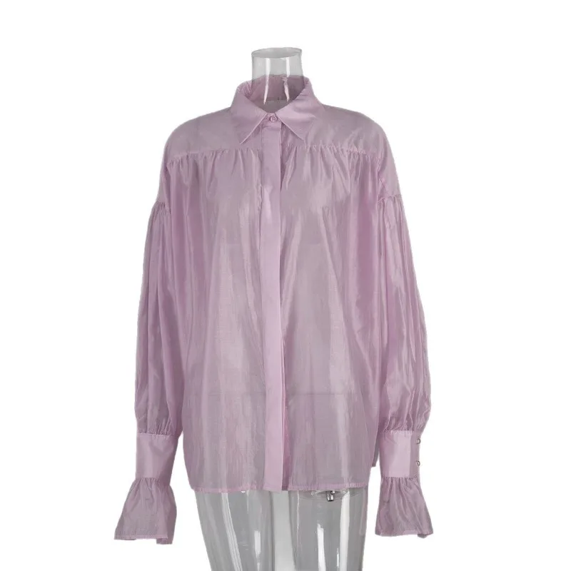 

French Satin Shirt 2026 Spring/Summer Women's Long Sleeve Casual Top