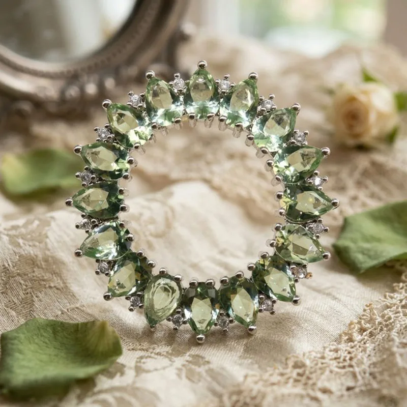 31x31mm Multi Color Sky Blue Topaz Green Amethyst Golden Citrine White CZ Wedding Women Silver Pendant