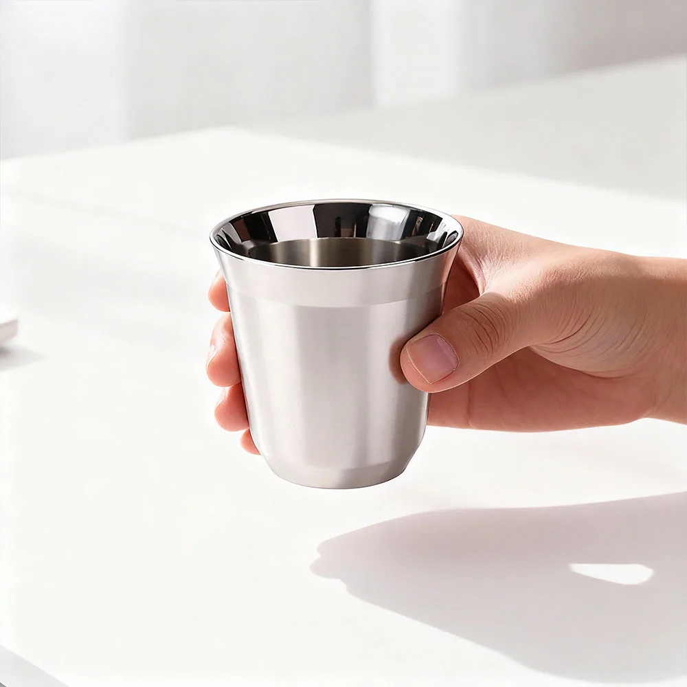 

80ML160ML Espresso Mugs 304 Stainless Steel Coffee Cups 1PC Insulated Double Wall Dishwasher Safe Small Capacity Cups