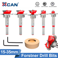 XCAN 1/5pcs 15-35mm Woodworking Hole Opener Set Positioning Hard Alloy Flat Wing Drill Hinge Hole Drilling Guide Locator