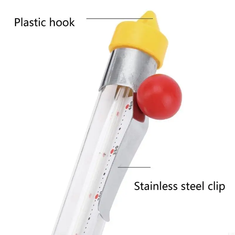 

E1PC Candy Deep Fry Thermometer with Pot Clip 8", Read Thermometer Thermometer for Grilling