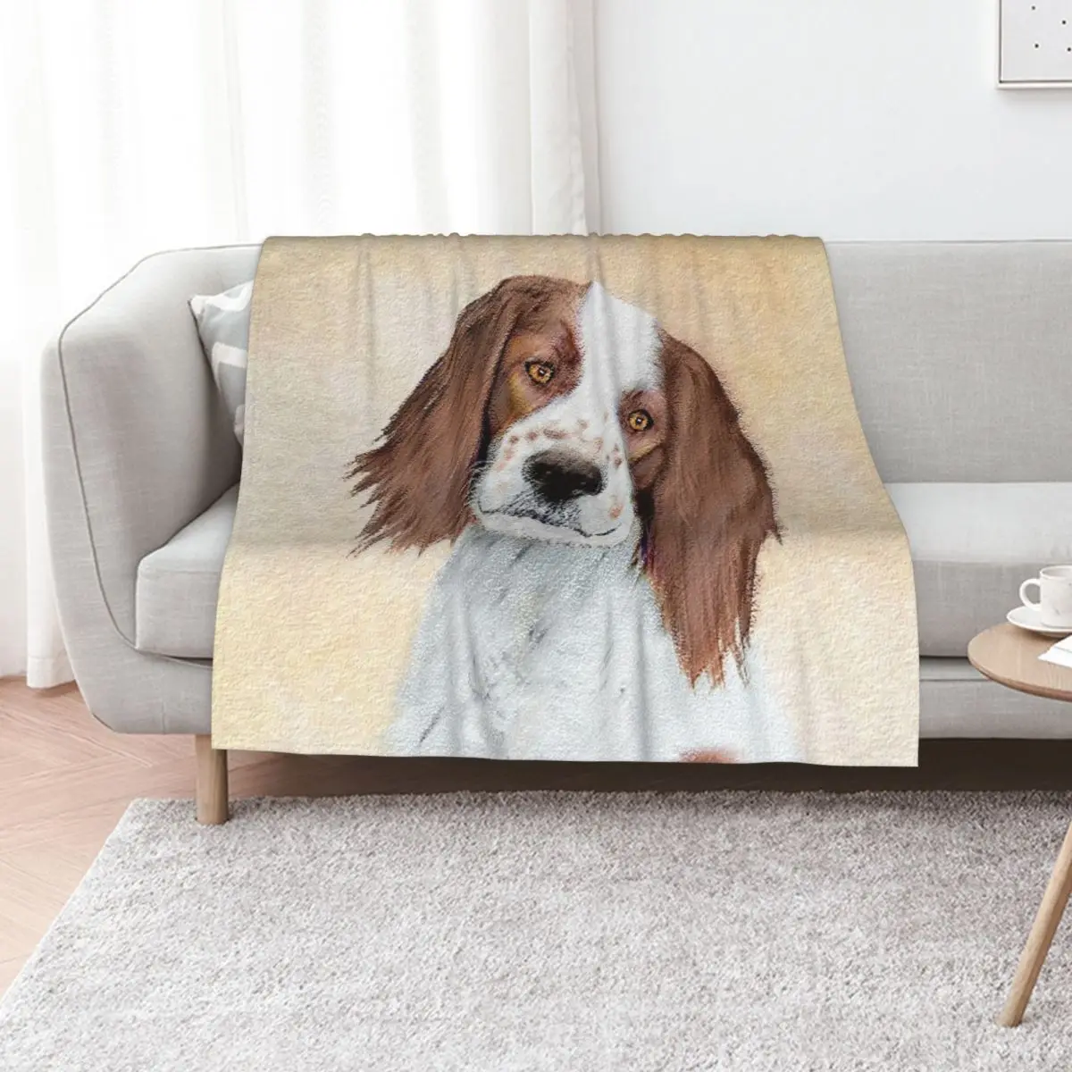 Irish Red and White Setter Painting - Original Art Throw Blanket wednesday Sleeping Bag Bed Fashionable Luxury Brand Blankets