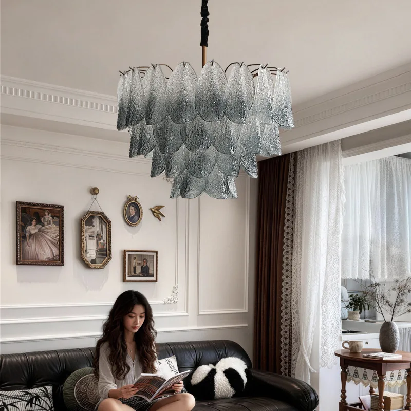 

Vintage American Farmhouse French Mid-Century Modern Glass Pendant Light – Retro Chandelier for Living Room Dining Room Kitchen