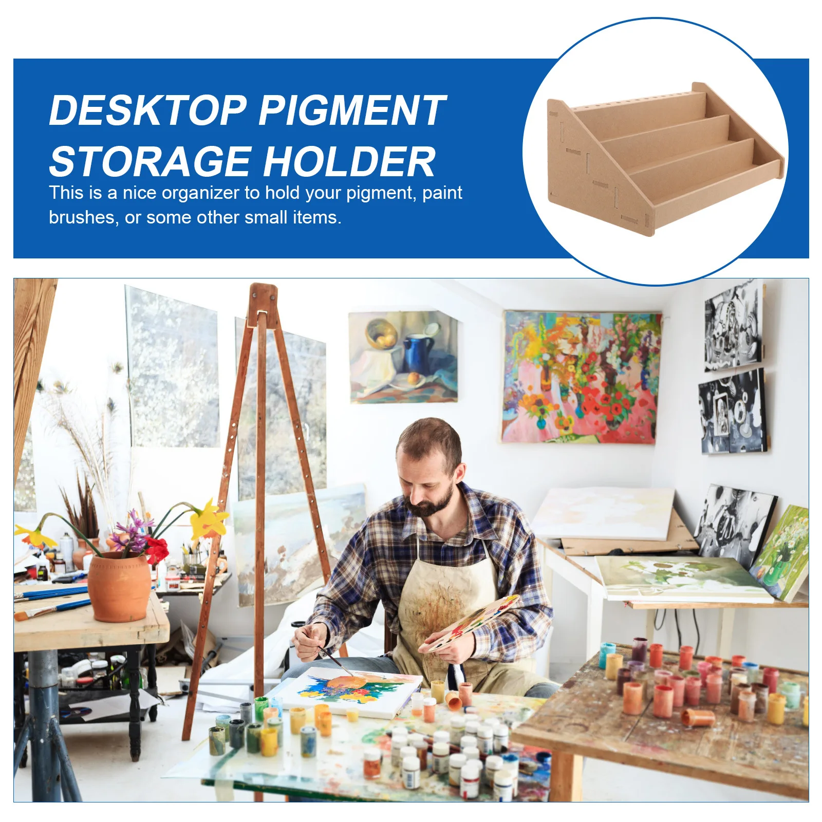 

Multi Layer Paint Storage Organizer Rack 13 Compartment Acrylic Holder for Art Supplies Desk Tidy Office School