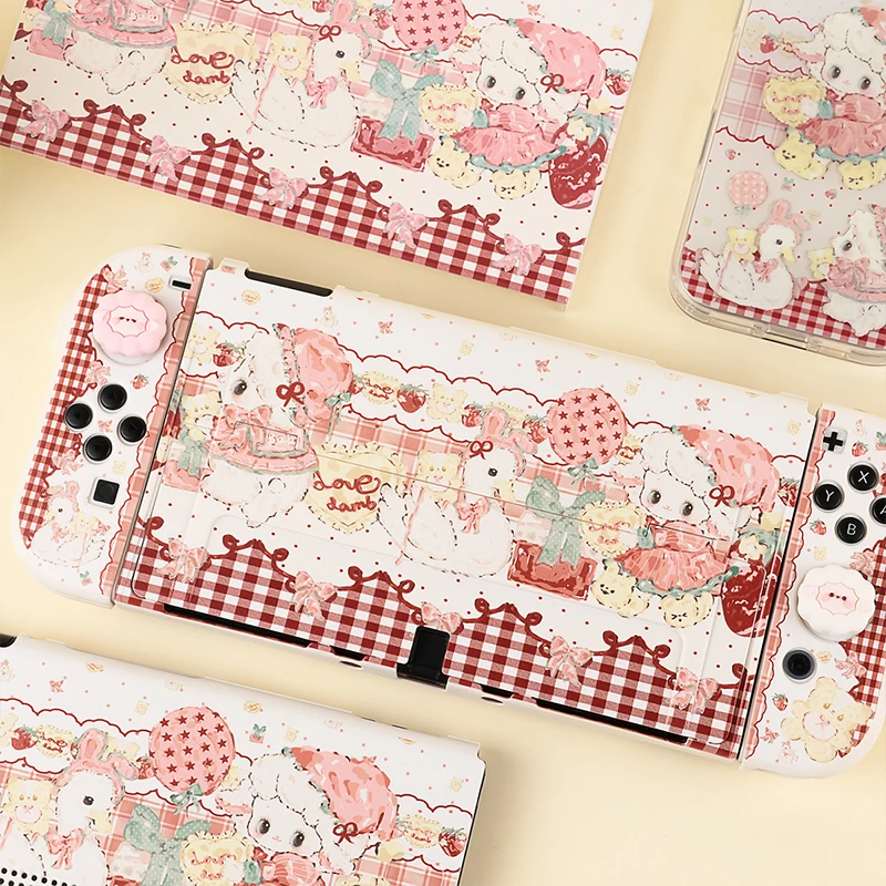 

For Nintendo Switch OLED/Switch Console Case Kawaii Lamb Shell for Switch Joy-Con Shock-Absorption and Anti-Scratch Slim Cover