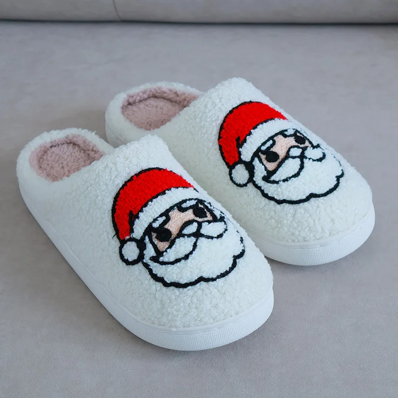 

New Winter Lovely Women Slippers Girls Fashion Flowers Home Slides Couples Soft Seagulls Flat Sandals Men Christmas Flip Flops