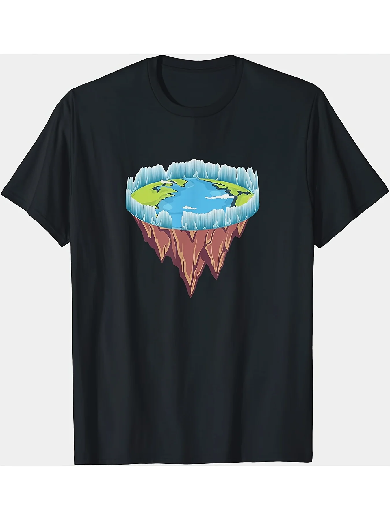 1pc, Flat Earth And Ice Wall Flat Earth Core Theory Men'S T-Shirt