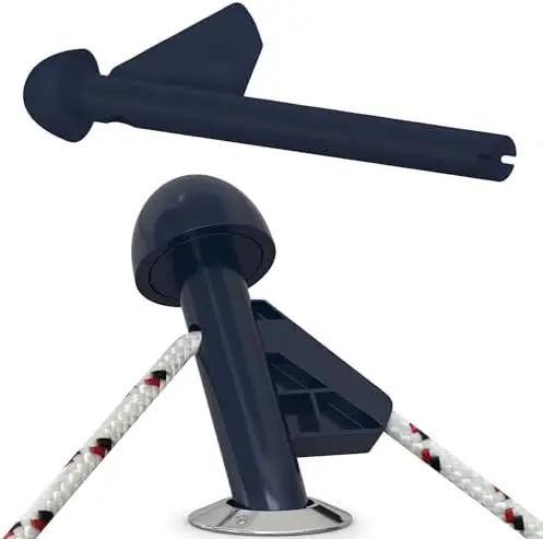 

DLFender Rod Holder - Multi-Use Boat Fender Adjuster & Boarding Handle - Fishing Accessory - Blue