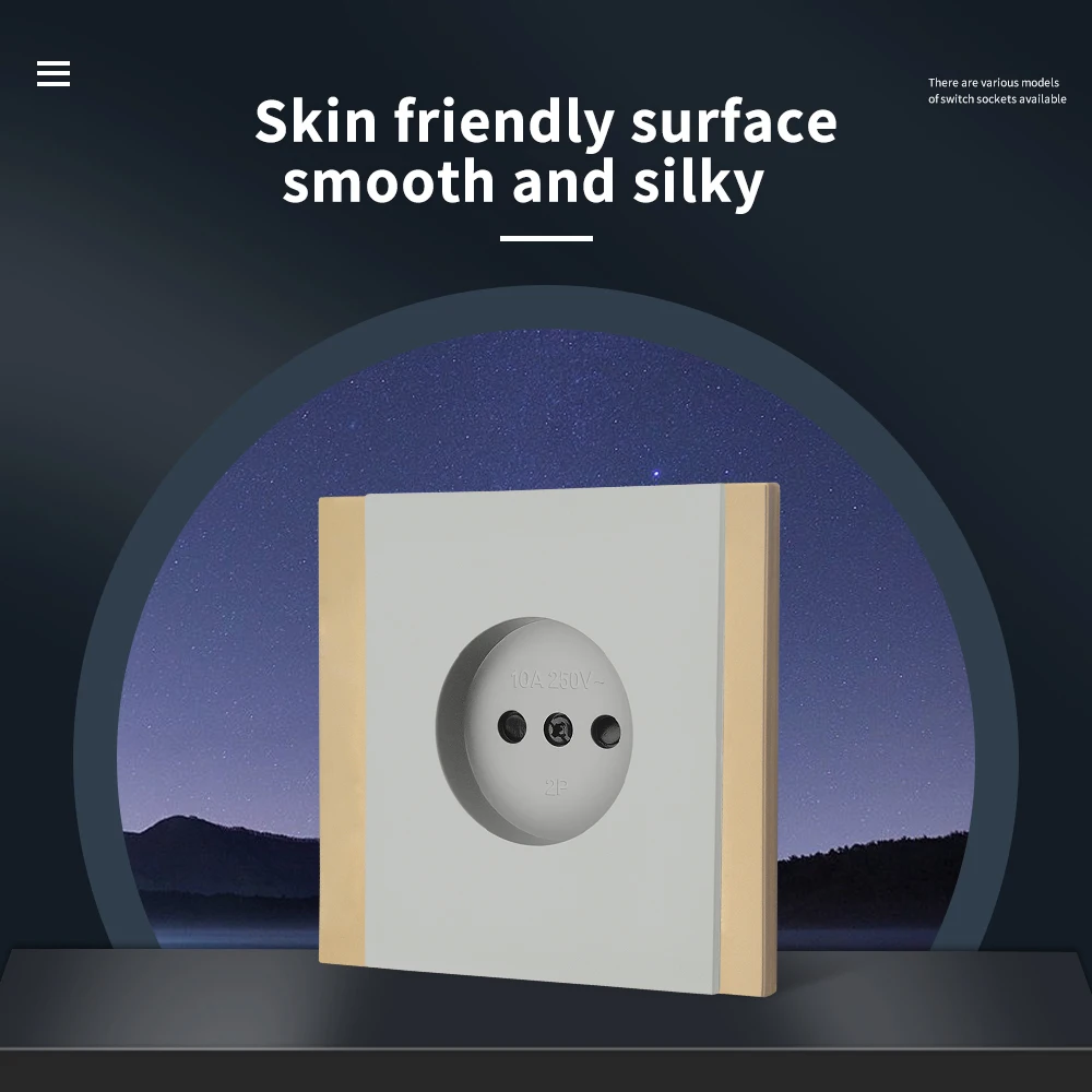 الجلد الإحساس لهب لا الأرض مآخذ الطاقة التيار المتناوب 250 فولت الجدار جزءا لا يتجزأ من الاتحاد الأوروبي القياسية المقابس المقبس منافذ كهربائية المقبس #3