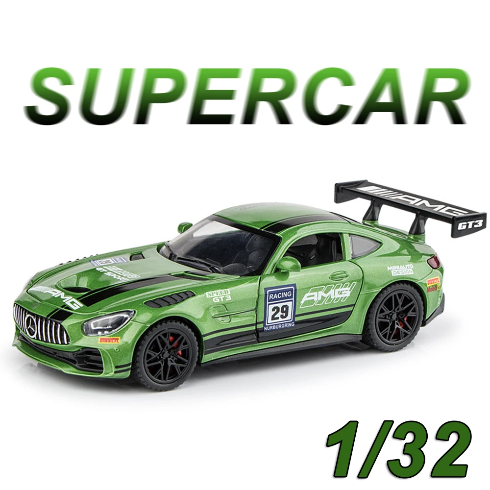 

1:24 GTR GT3 Сплав Суперкар Литые под давлением Полицейские автомобили Модель игрушки Звук Свет Открытие 4-дверный миниатюрный автомобиль для детей Подарки