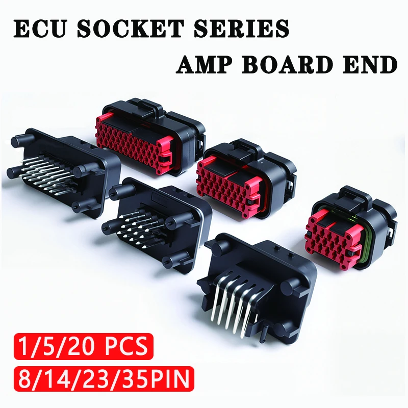 1/5/20PCS ECU Controller 8/14/23/35 Pin AMPSEAL PCB Mount Vertical Male Connector Waterproof 770680-1 with Terminal for Auto​