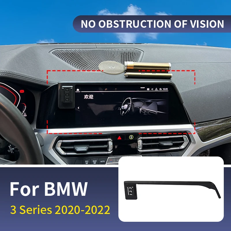

For BMW 320 330 340 3-Series G20 2020-2022 Car Phone Holder Screen Fixed Base Fast Wireless Charging Phone Mount Car Accessories
