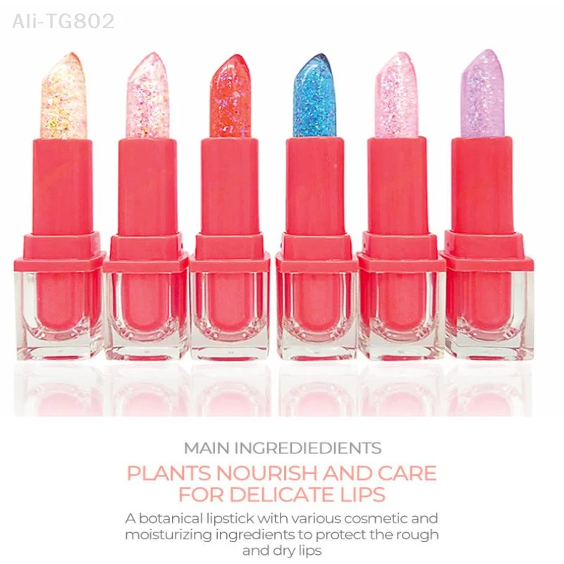 1Pc BSIMONE 글리터 립스틱 립밤 - 컬러 체인지 모이스춰라이징 크리스탈 젤리 펄센트 립 플럼퍼 글로스 코스메틱