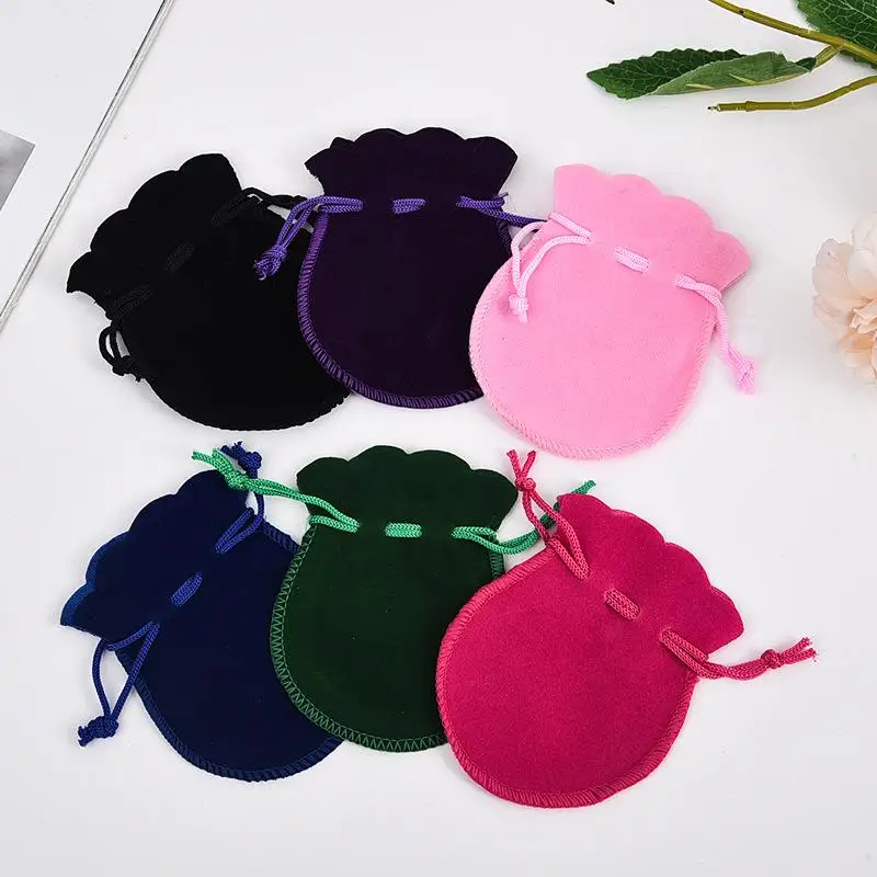 1pc Velvet Drawstring Jewelry Pouch Soft Cloth Bag for Rings Earrings Necklace Storage Gift Packaging Organizer Pouch