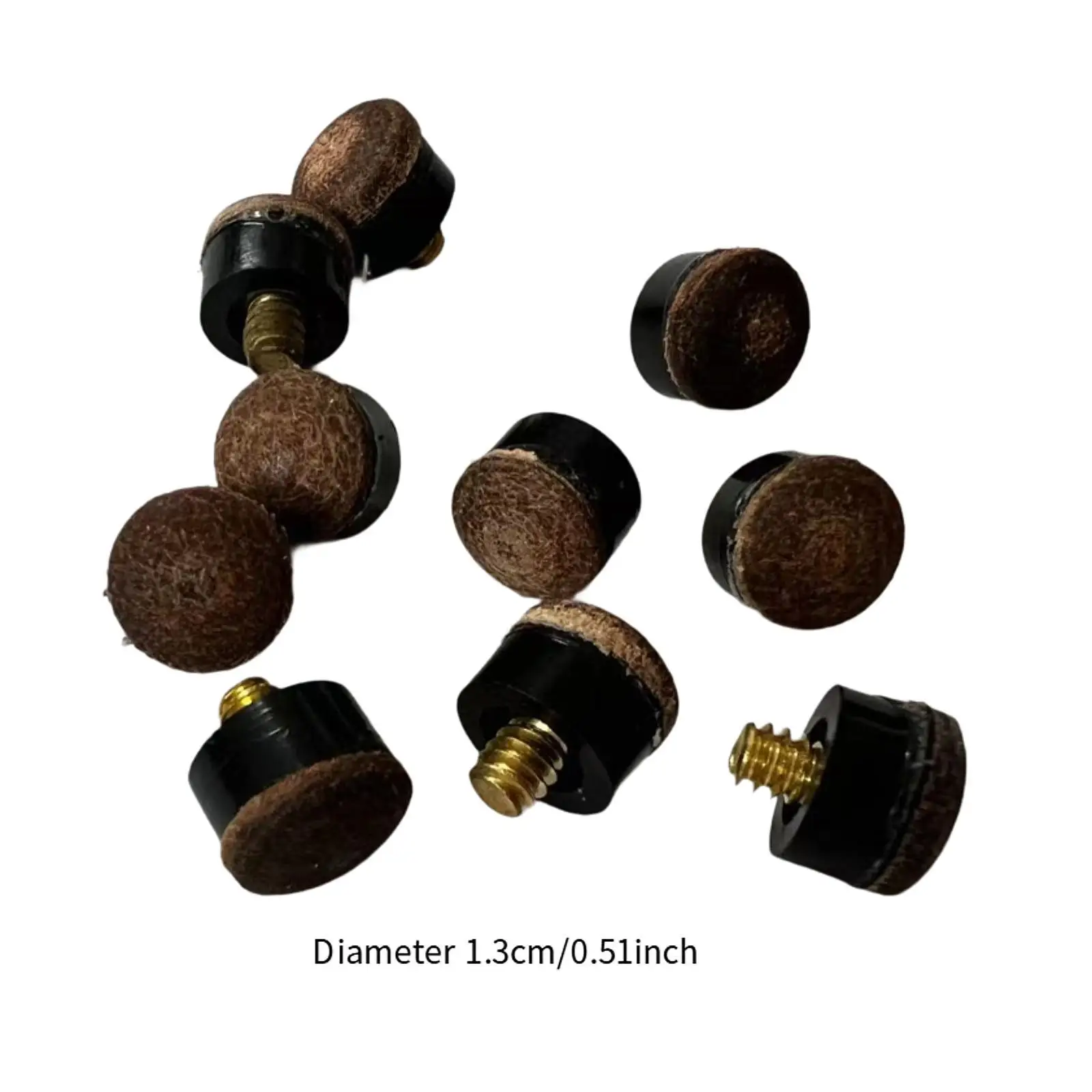 10x Biljartkeus Tips Biljart Spel Repareren Benodigdheden Biljart Accessoires Draagbare Pool Stick Tips voor Poolkeus en Snooker