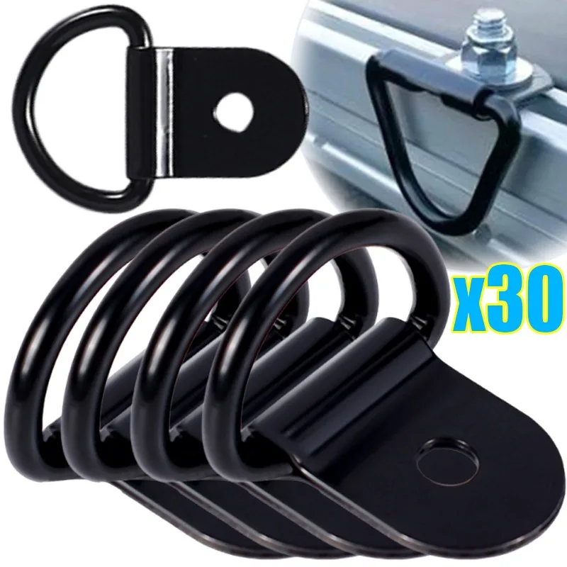 Gancho de tracción en forma de D de acero inoxidable, anillo de anclaje de amarre, anillo de amarre de carga de hierro para remolques de camiones, accesorios para barcos RV, 10/20 piezas