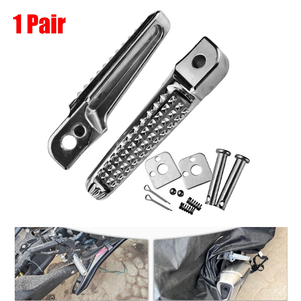 2pcs Motorcycles Wear-Resistant Foot Rests Motorcycle Foot Pegs Footrests Black Pedals Aluminum Alloy Pedals Suitable For Most