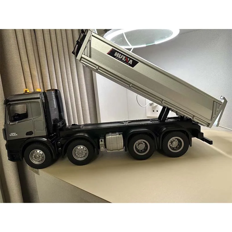 1536PRO 1:14 Full Scale RC Truck 14CH Remote Controlled Loading Dump Truck Modle Car Alloy Engineering Vehicle Dump Men Gift