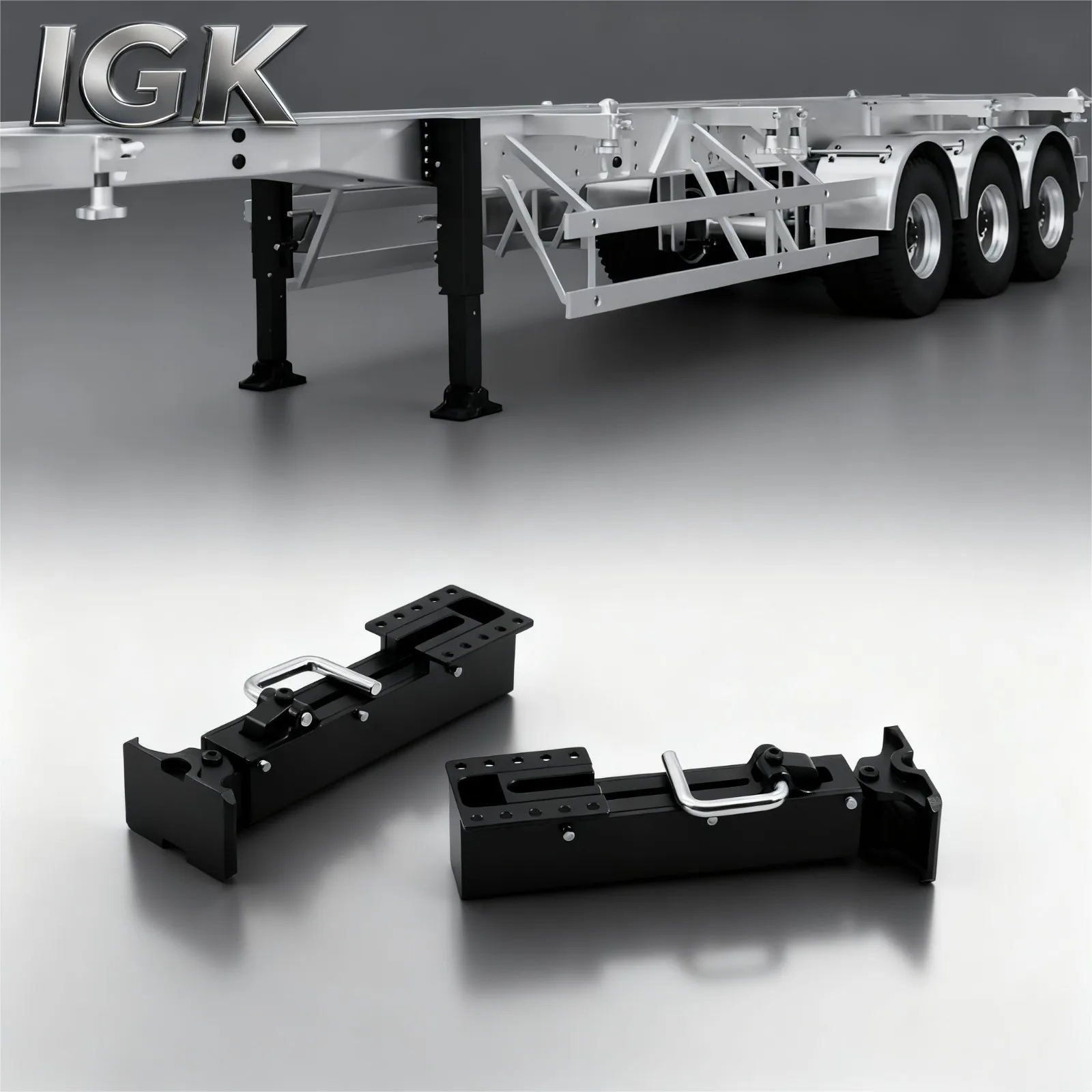 2Pcs/1 Pair Aluminum Support Legs - Telescopic Spring for Tamiya 1/14 RC Truck Container/Semi Trailer Upgrade Parts