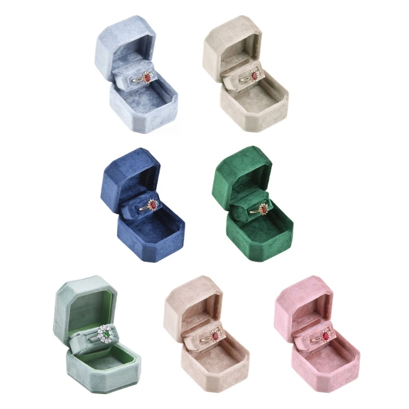 

Multifunctional Jewelry Storage Box Exquisite Plush Jewelry Gift Box for Special Occasions Rings Pendant Container