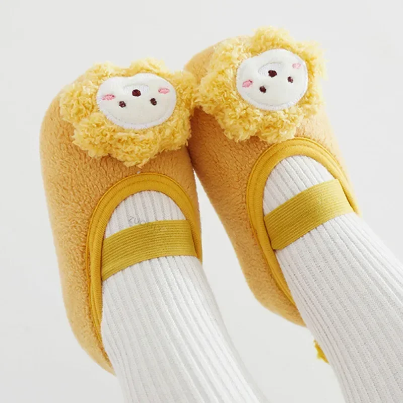 Baby Shoes Lovely Infant Slippers Toddler Kids Boy Girl Knit Crib Shoes Warm Cute Cartoon Anti-slip Prewalker Newborn Slippers