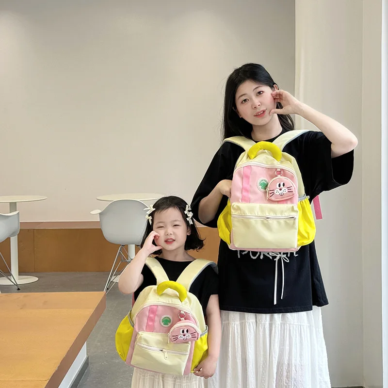 Korean Version of The New Children\'s Backpack Light Kindergarten Travel Study Backpack Cute Cartoon Parent-child Bag