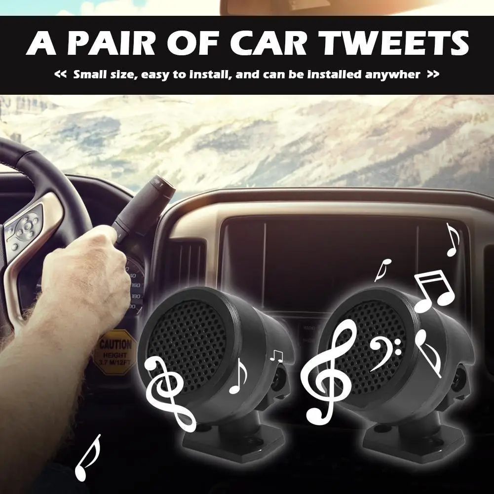 2Pcs Car Tweeters Speakers 12V 500W Mini Treble Loudspeaker Super Power Audio Sound Black Dome Tweeter Car Audio Speaker