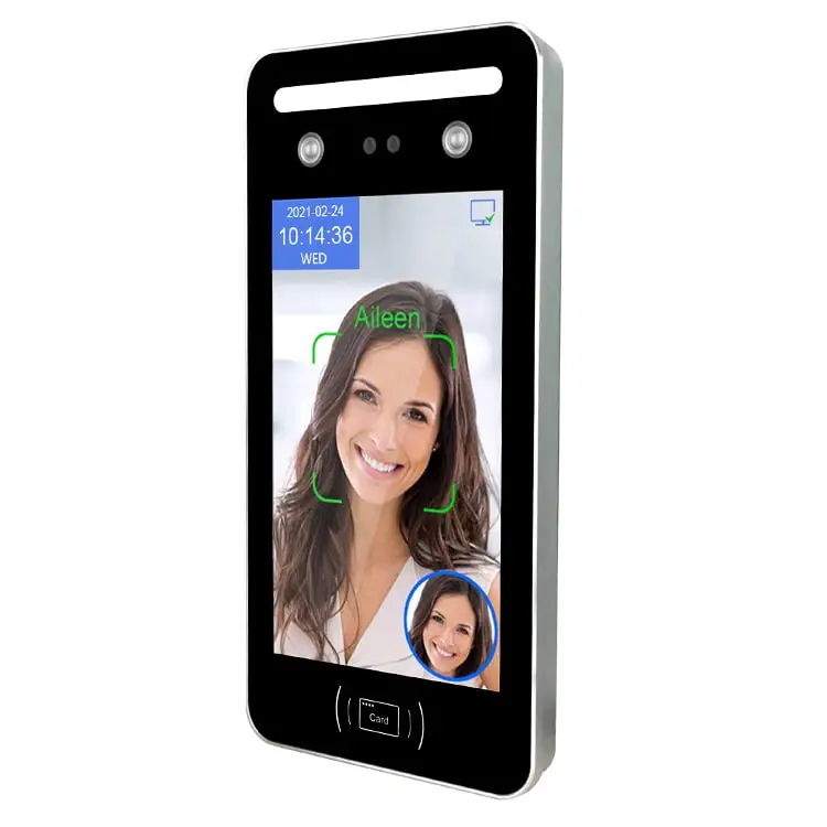 ljc 8 Inch IPS Touch Screen WiFi Biometric Facial Recognition Time Attendance Access Control System Night Vision Reset Logo