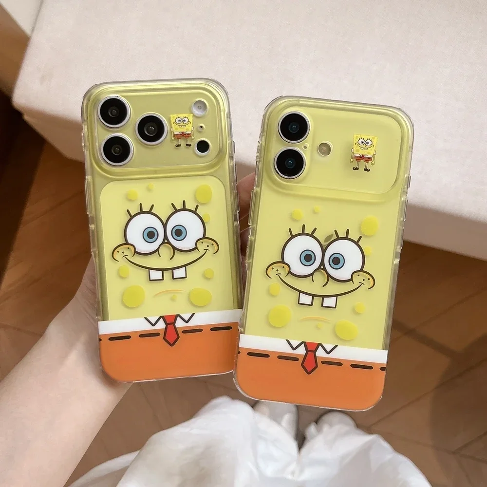 Funda para iPhone 17 Pro 16 15 Pro Max, Diseño de Bob Esponja y Patricio Estrella, Carcasa Rígida Antigolpes