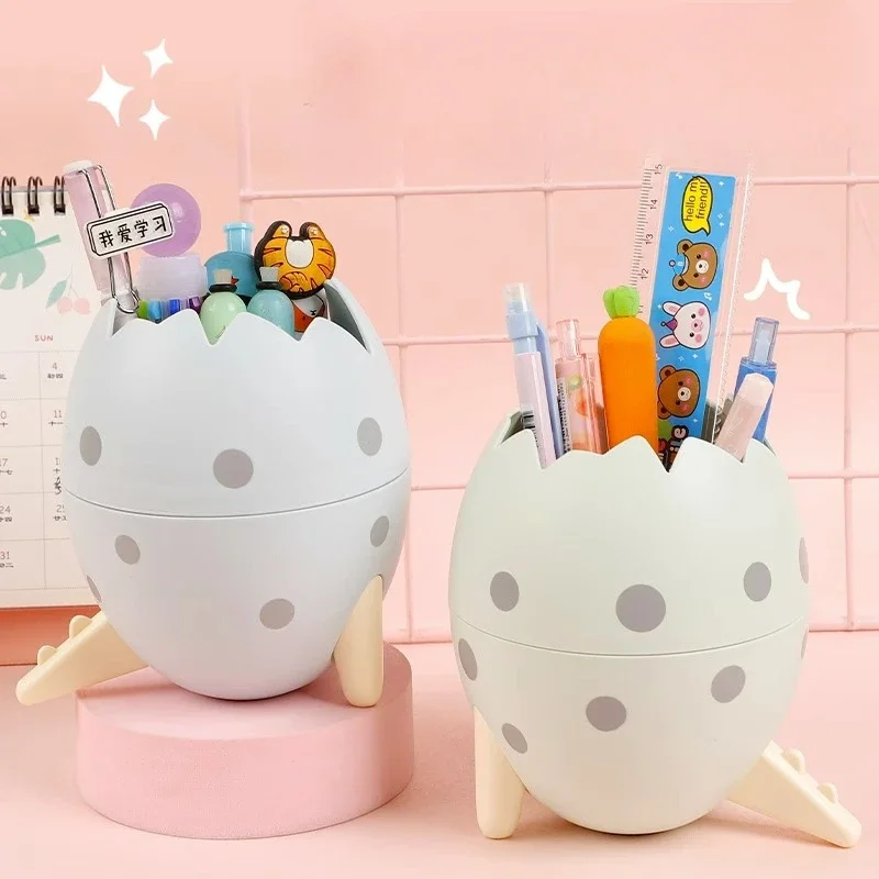 Creative Dinosaur Egg Pen Holder Detachable Pencil Pot Container Stationery Organizer Pencil Case Desktop Ornament Storage Box