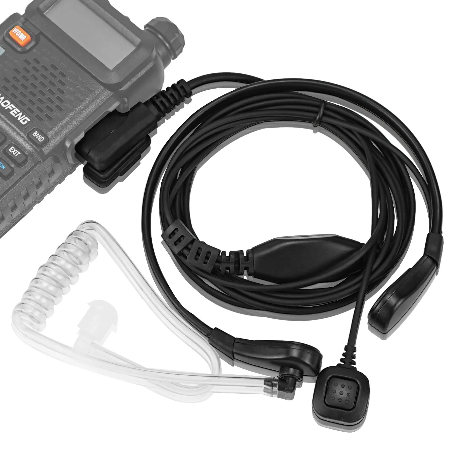 Baofeng トランシーバーイヤホン K ネック喉コントロールイヤホン格納式指 PTT 双方向ラジオヘッドセット CS 戦術 TYT