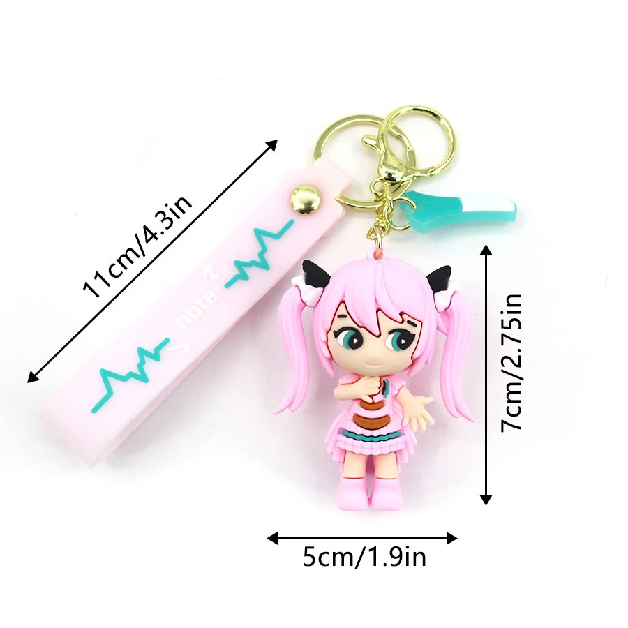 Anime New Hatsune Miku Keychain Fashion Jewelry Resin Action Figures PVC Key Ring Bag Pendant