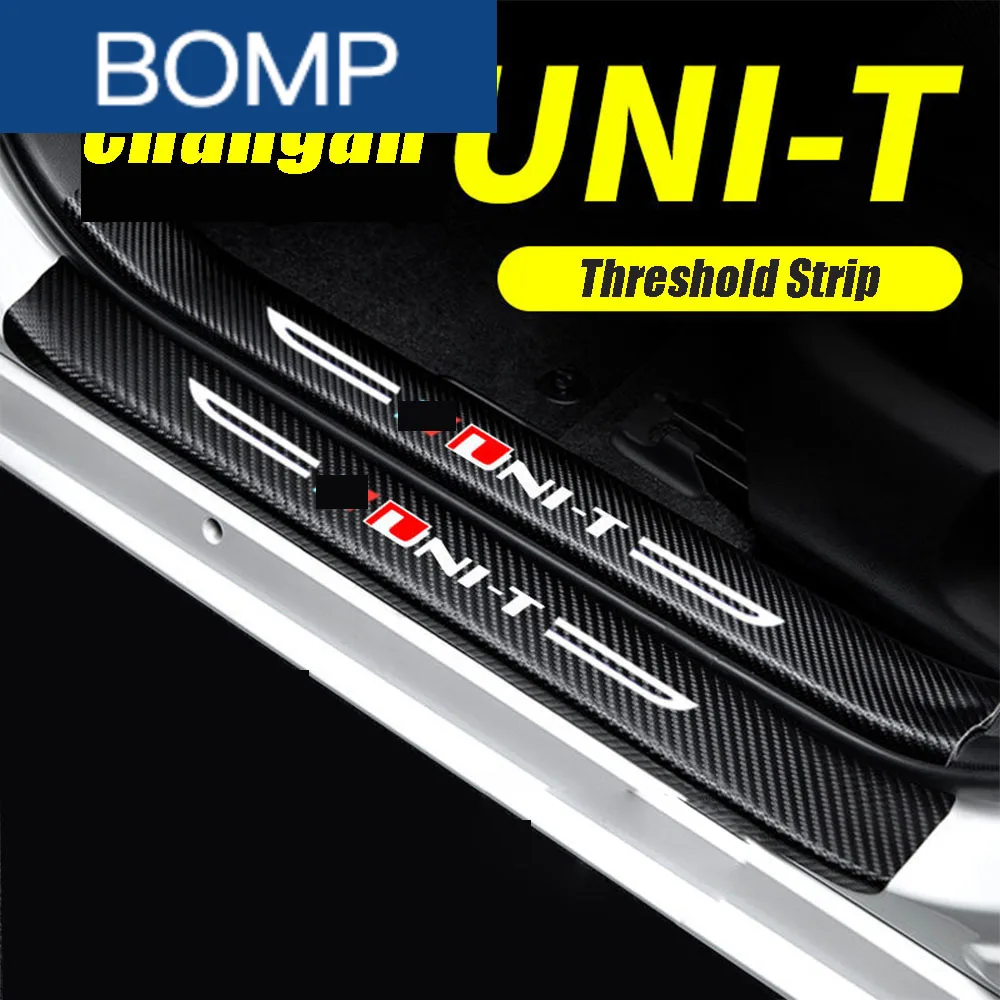 

Car Door Sill Leather Stickers Plate Carbon Fiber Tailgate Threshold Strip Taildoor For Changan Unit Uni-t 2021 2022 Accessories