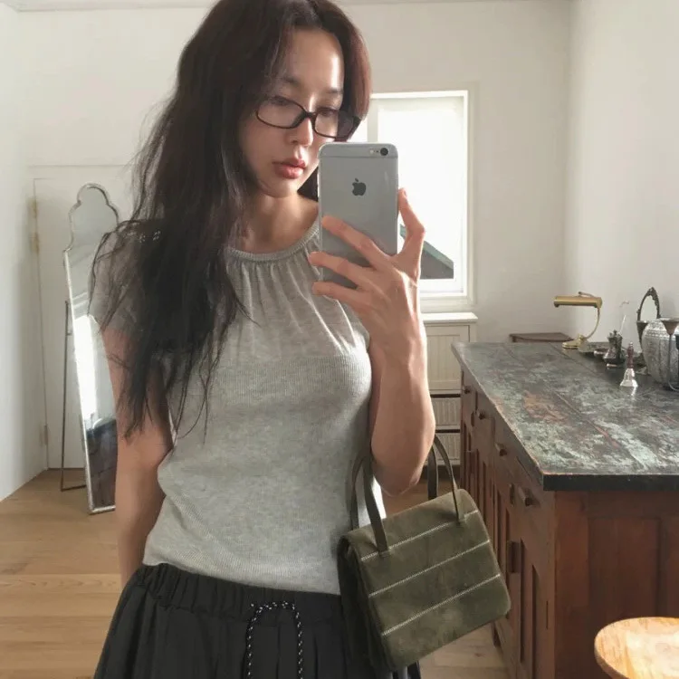 

Summer 2026 Slim Fit round Ne Knitwear ort Sve Overhead Design Women's Regular Sle Polyester Fiber Thin Tee Quarte...