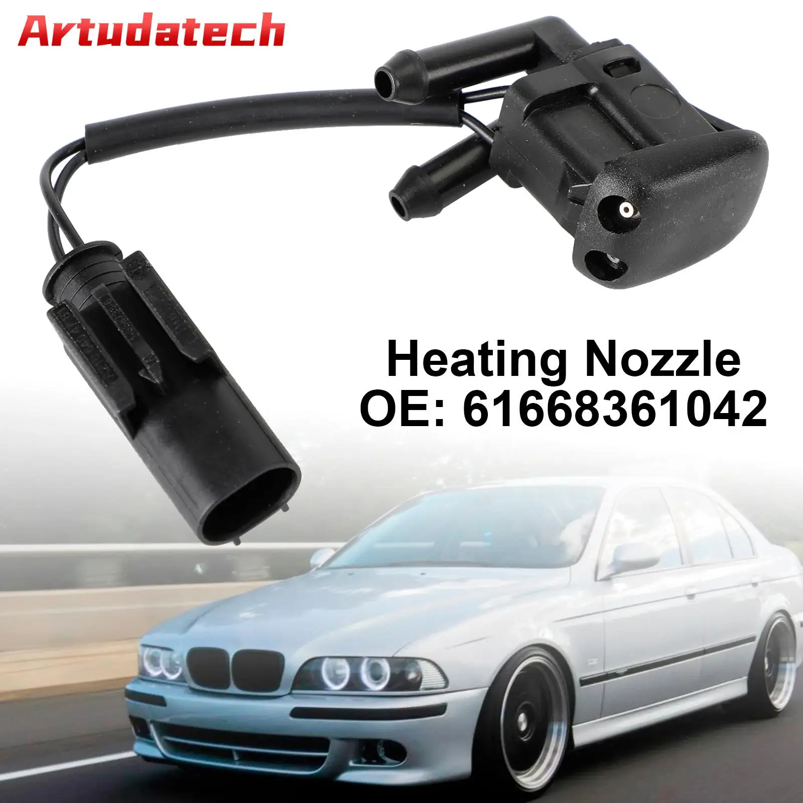 Artudatech Windshield Wiper Nozzle Spray Jet Heated for BMW 5 Series E39 61668361042