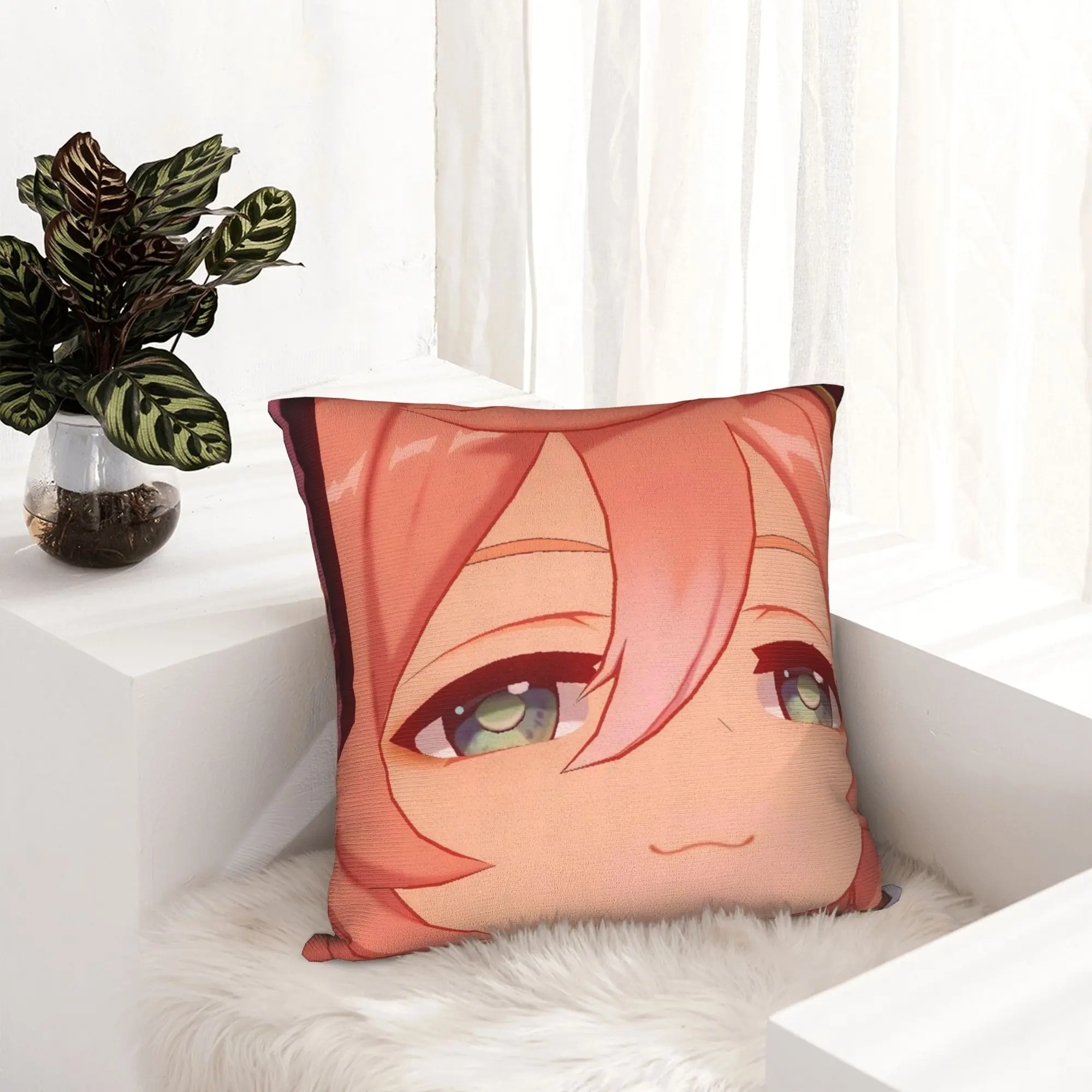Yanfei Smug Genshin Impact Pillowcase Double-sided Printing Cushion Cover Decorations Cute Kawaii Kaeya Pillow Case Cover