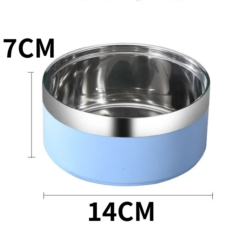 Dog Food Bowl Stainless Steel Dog Bowl Double-layer Water Bowls for Dogs Feeding Non-slip Cat Drinking Bowls Feeder Pet Supplies