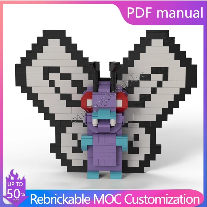 

371 Parts Purple Moth Shaped Robot Figure Model Custom Building Block Educational Creative Assembly Toy Christmas Surprise Gifts