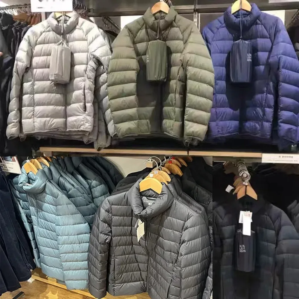 

Men's Lightweight Puffer Jacket Winter Stand Collar Slim Fit Packable Coat Fashion Outdoor Warm Thin Padding Water Resistant