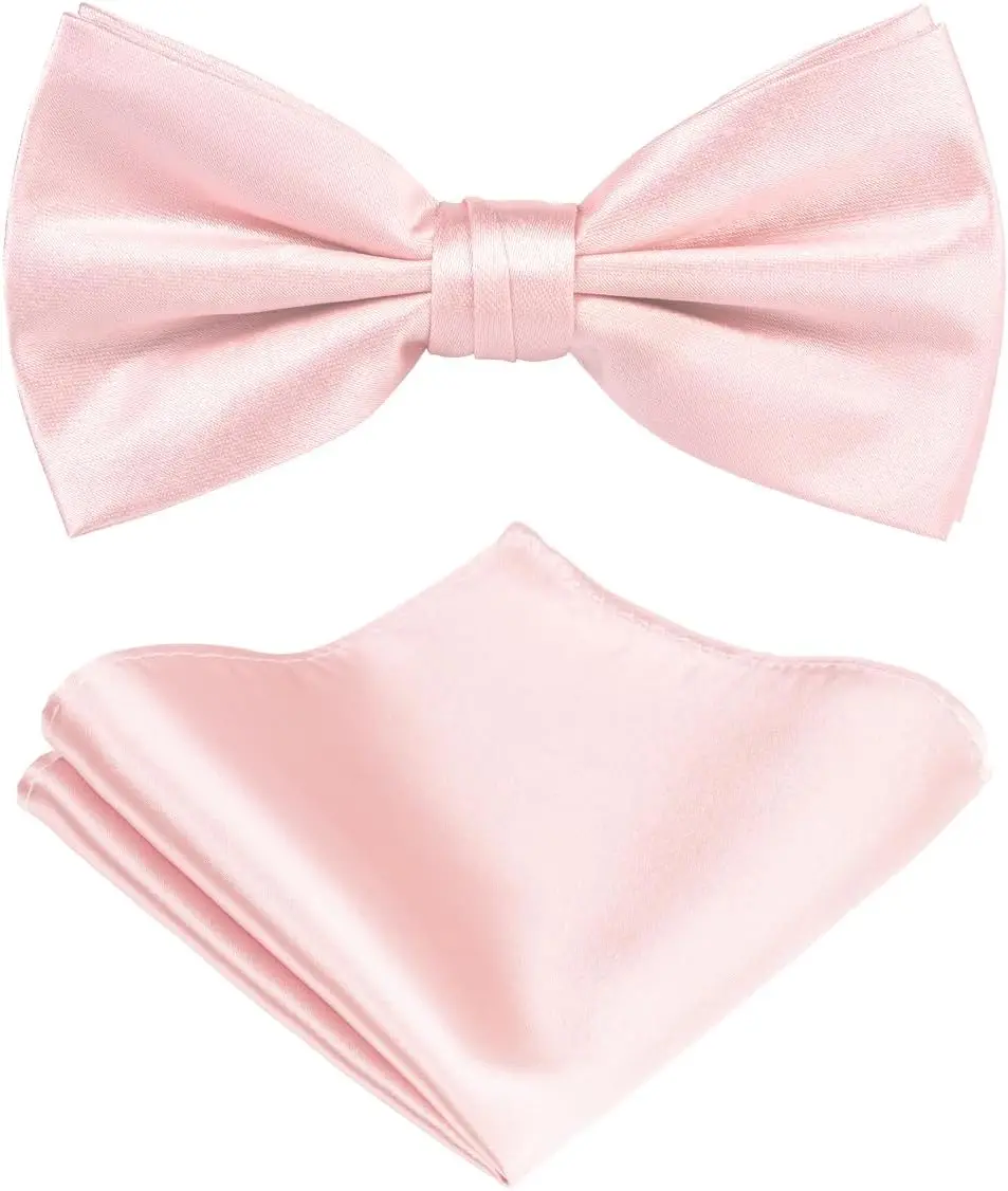 

Solid Color Pre-tied Bow Tie and Pocket Square Set in Gift Box