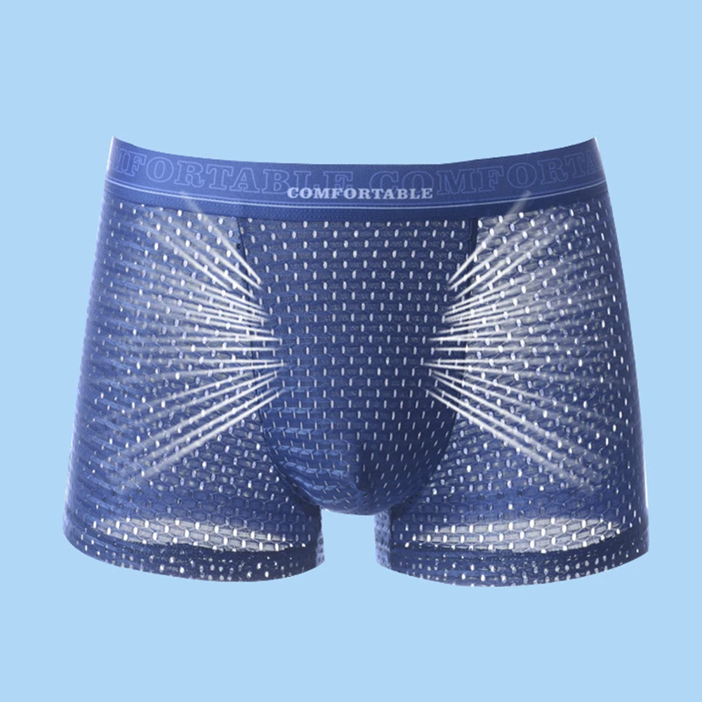 3 Stuks Zomer Heren Slipje Ijs Zijde Naadloze Ondergoed Onderbroek Boxershorts Antibacteriële Ademend Mesh Cool Boxers Slips